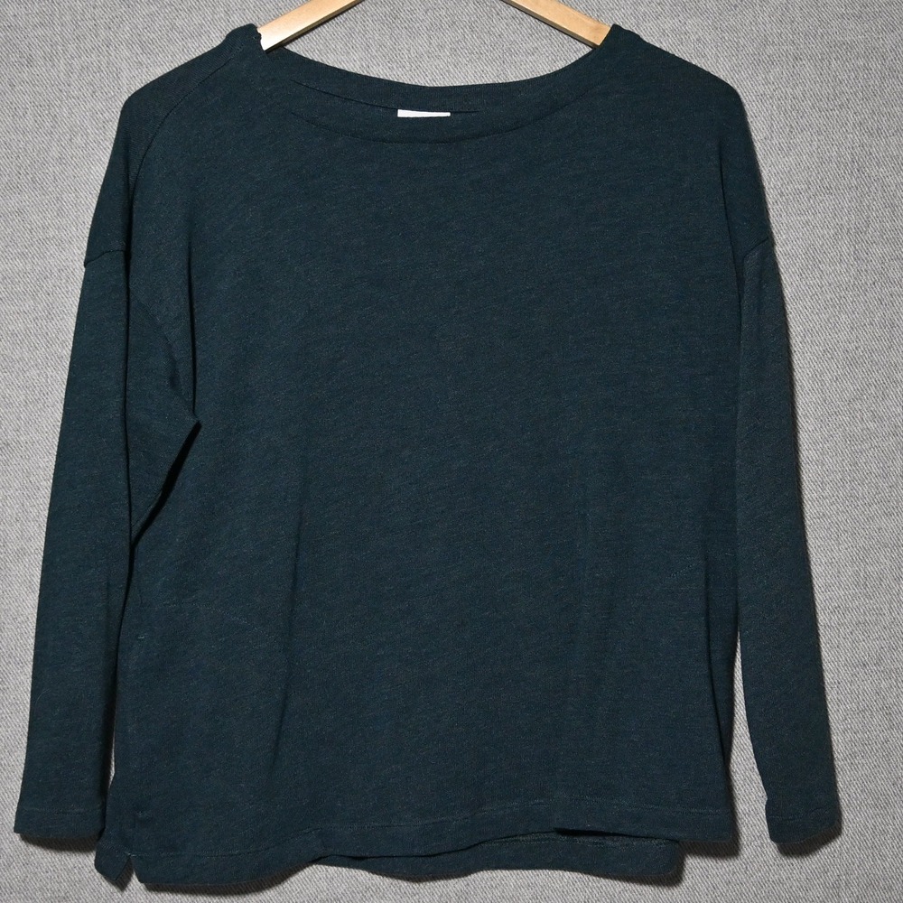 Pure Jill Long Sleeve Boat Neck Top Womens XL Teal